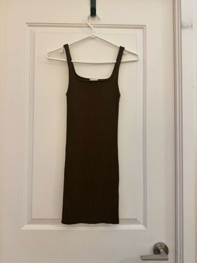 Wilfred Brown Ribbed Mini Tank Dress